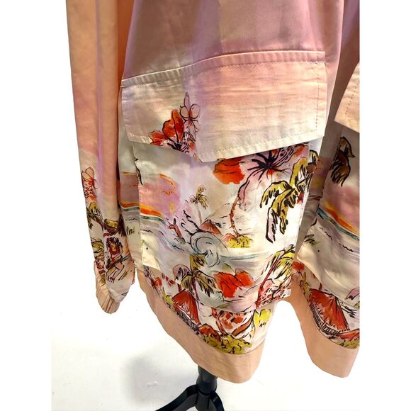 Royalty by Maluma	NWOT 1/4 zip pink hula print windbreaker - Picture 3 of 7